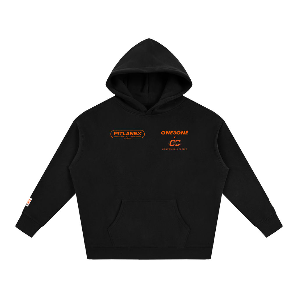 hoodie,fleeced,oversized,streetwear,one3one,pitlane,paddock,build sheet