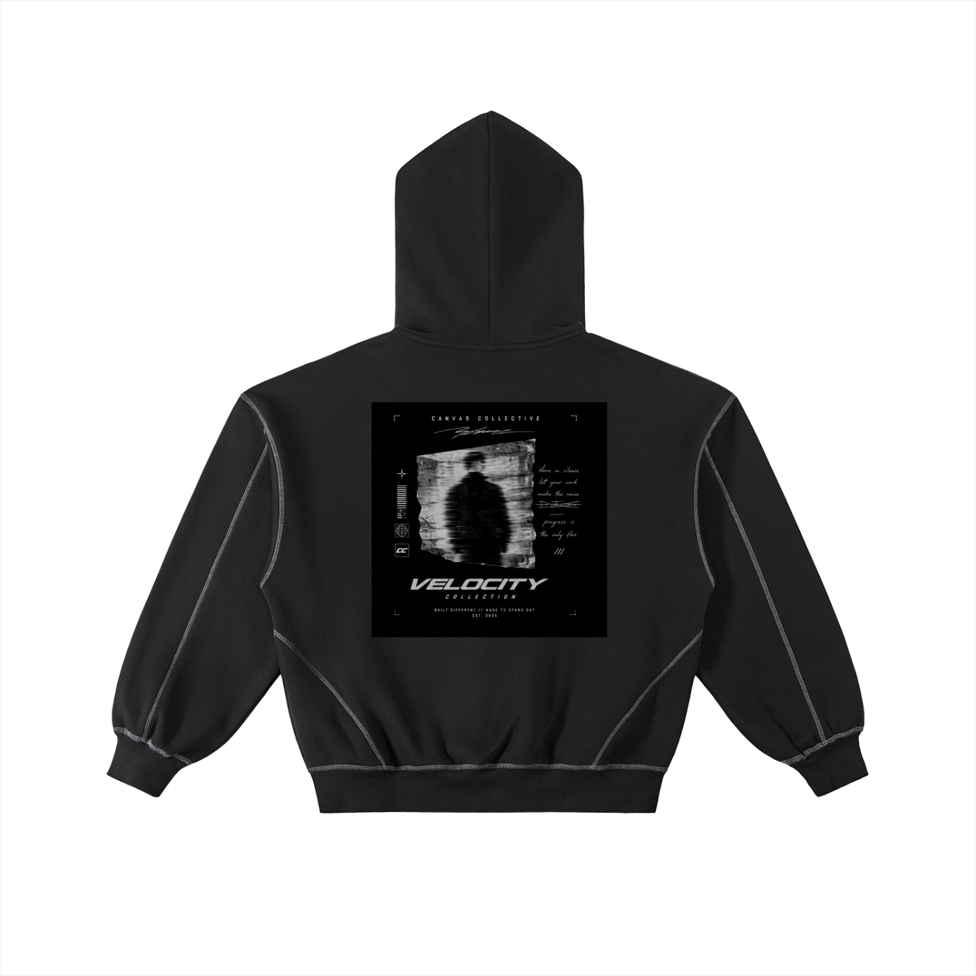hoodie,contrast,stiched,zip up,boxy,Velocity,fleece
